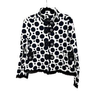 UBU Black and White Scattered Polka Dots Jacket Size Small NWT